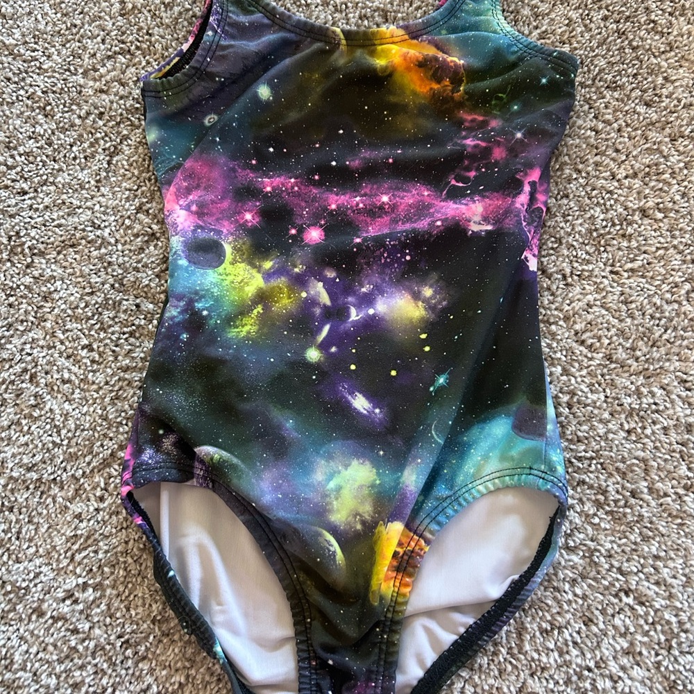Galaxy Print Kids Leotard